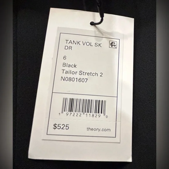 NWT Theory Women’s Tank Dress Tailor Stretch Size 6 - Picture 13 of 13